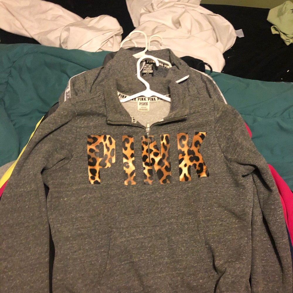 Pink leopard hoodie small